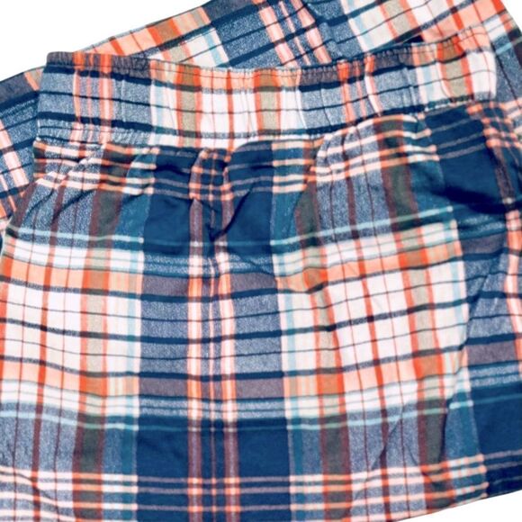 EDDIE BAUER Long Lounge Sleep Shorts Set Mens Size XL Plaid & Gray Comfy NEW - Picture 5 of 9